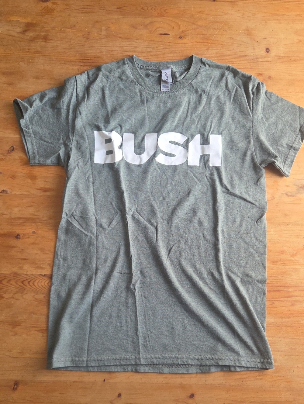 Bush 90s Alternative Rock Band Olive Green Screen Print Graphic Tee S
